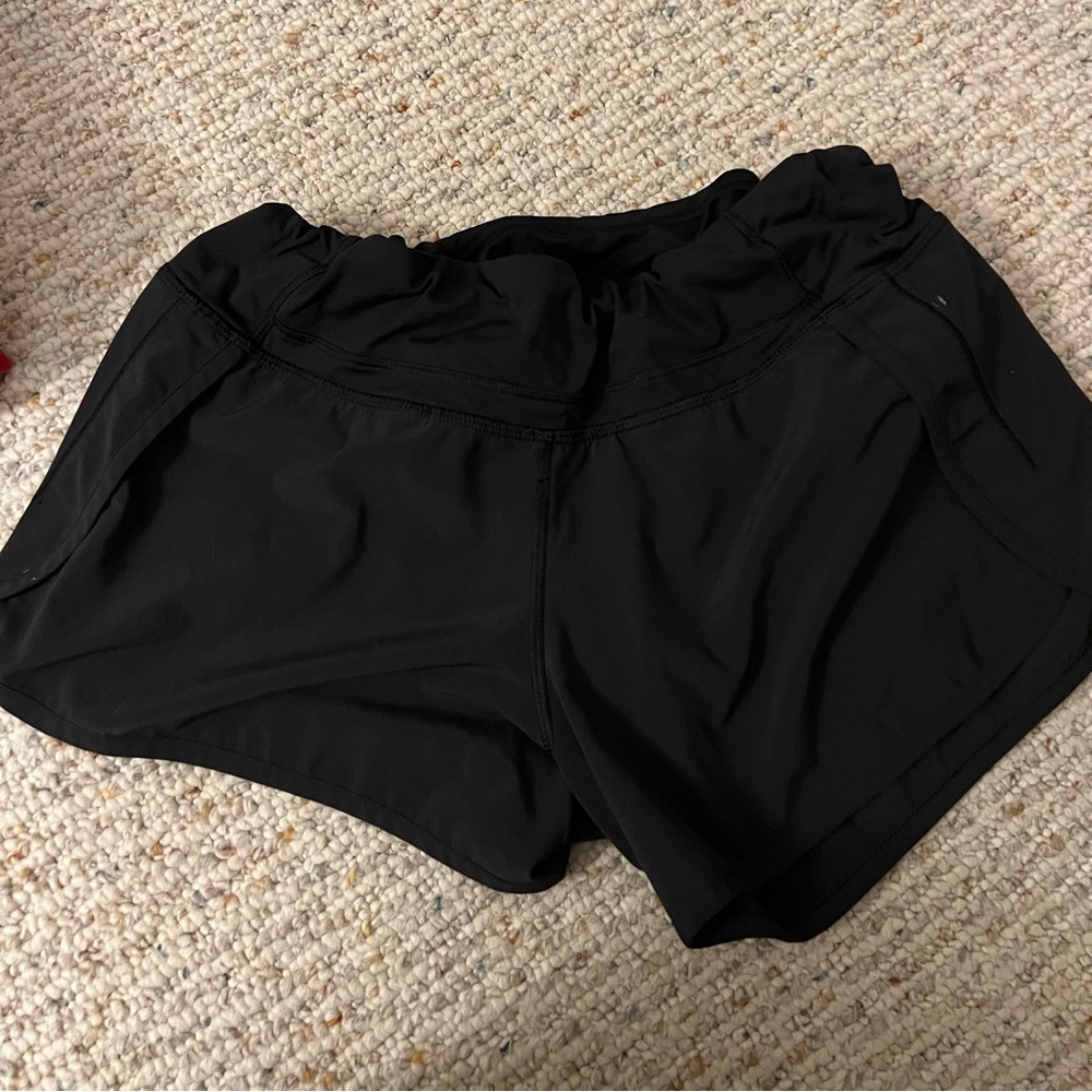 Lululemon Black low rise lined shorts 2.5